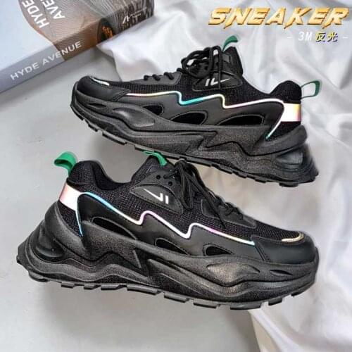 New Mens Casual Shoes Sneakers Fashion Thick Bottom Man Fashion Platform Shoes Zapatillas Hombre Spring Lace-Up Men Sneakers