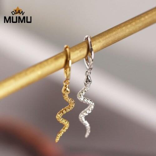 New Fashion Golden Silver Hyperbole Pendant Snake Hoop Earrings Women Punk Fashion Earrings Accessory Girl Chic Gift Jewelry