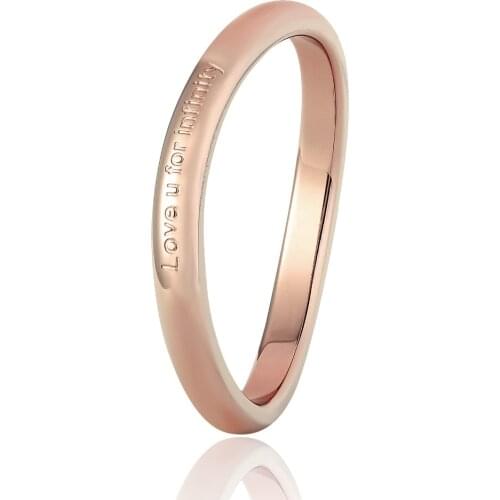 New design Love U For Infinite Shaped Curved Ring Stainless Steel Rose Gold Color Saving Personality Trendy Tail Ring For Women