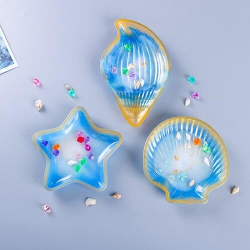 New Jewelry Tool Jewelry Mold 3 Style Diamond Ball Stone Starfish Shell Shaped UV Epoxy Resin Silicone Molds for Making Jewelry