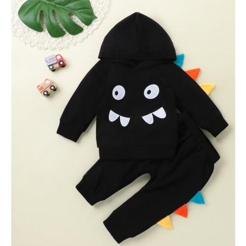 Autumn Baby Boys Girls Cartoon Dinosaur Shape Clothes Set Cute Long Sleeve Hooded Tops + Pants 2 Pieces Set