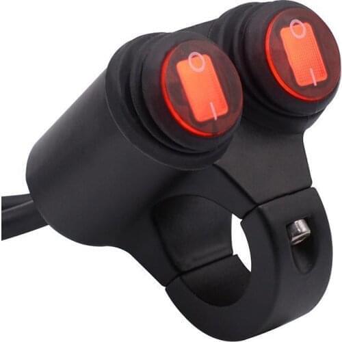 Motorcycle Handlebar Double Control Switch Button Headlight Hazard Brake Fog Light Switches With Indicator Light