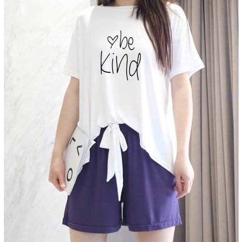 Pajamas Set Summer Cute Graphics Letter Printed Shorts Suits for Women Sleepwear Girls Pyjama Femme Comfortable Home Clothes