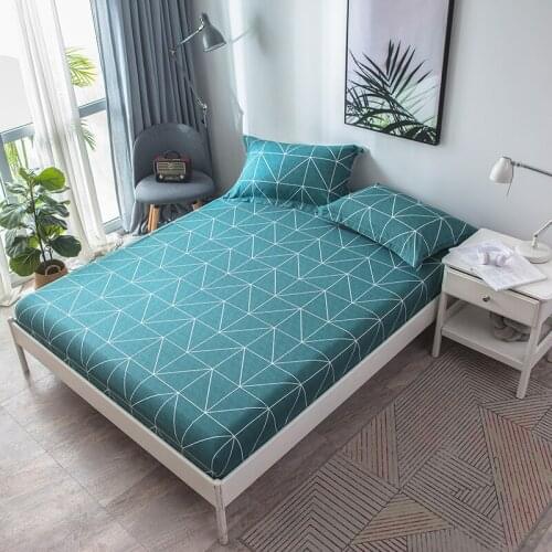 Fitted Sheet Bedroom Bedding Set Blue Home Sheets Stripe 100% Cotton Soft Smooth Percale Weave 12" Deep Pocket