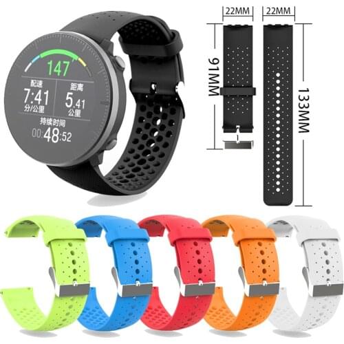 22mm Soft Silicone Watchband Wrist Watch Strap for Polar Vantage M Smart Watch