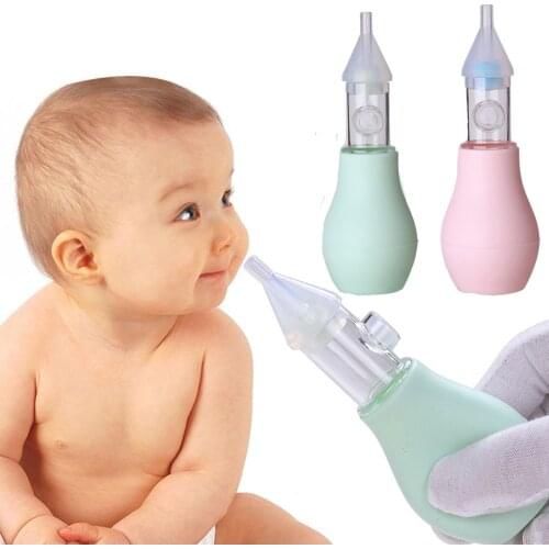 Manual Baby Nasal Aspirator,Snot Sucker, Mucus Sucker PP Silica gel Double Valve Anti-backflow Relieve Occlusion For Infan