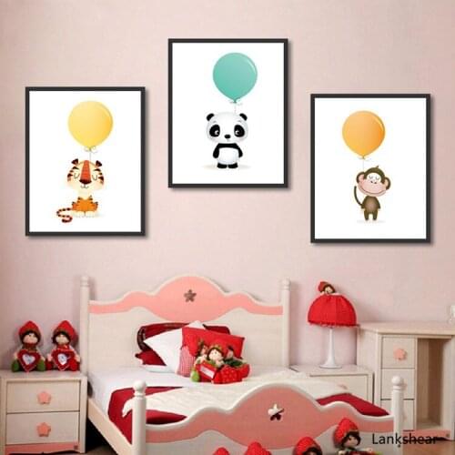 Monkey Animal Posters and Prints Tiger Canvas Art Painting Wall Art Nursery Decorative Picture Nordic Style Kids Decoration