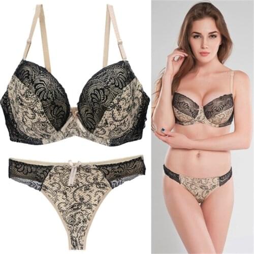 Sexy Lace Bras Set Underwire Patchwork Underwear Set Push Up Sexy Lingerie Panties Sets Seamless Bralette Briefs нижнее белье