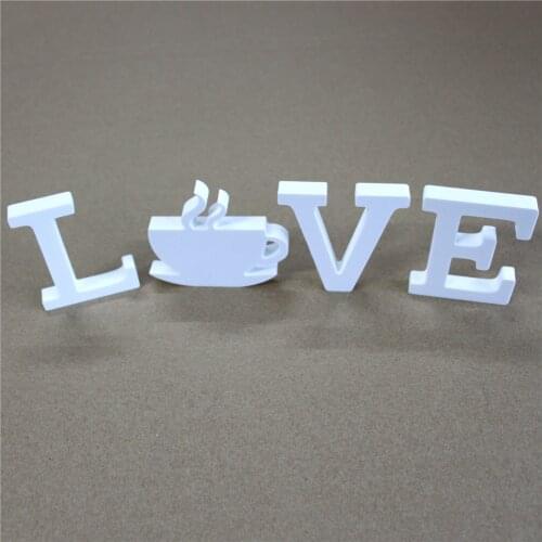 Thick 15mm 1set White Wooden wood Letters LOVE & DIY Personalised Name Design Art Crafts of Wedding Birthday Party Home Decor