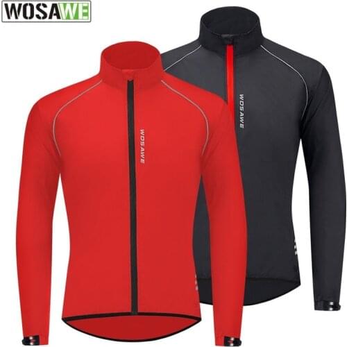 WOSAWE Cycling Windbreaker Men Mountain Biker Windbreaker Anti-splash Skin Windproof Long-sleeved Top Cycling Rain Jacket Men