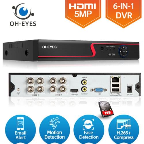 DVR 16CH 8CH 4CH CCTV Recorder For CVBS AHD Analog Camera IP Camera Onvif P2P 5MP Video Surveillance DVR Recorder Registrar