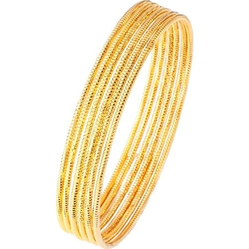3mm/70mm Dubai bracelets for women Ethiopian jewelry copper African gold Color bangle& bracelet bridal jewelry
