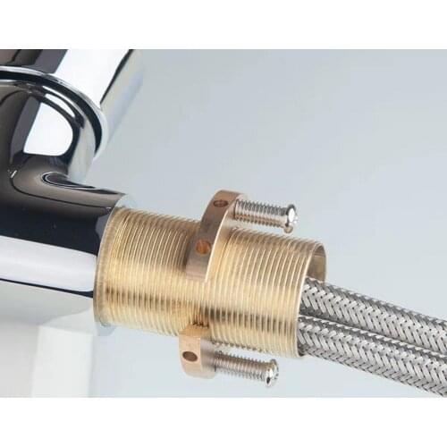 1 Set Faucet Nut Anti-loose Easy Installation Copper Durable Compact Fixing Screw C Type Nut for Home Kitchen Tool Accessory