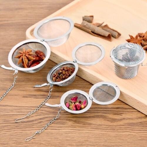 1PC round stainless steel seasoning ball tea strainer Teaware tea leaking tea strainer stewed ball ingredients soup tool