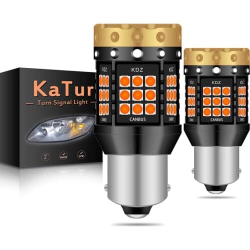 2pcs 1156 BA15S P21W BAU15S PY21W T20 7440 Led Canbus Bulb Turn Signal Light Lamps Reversing lights no error Amber 3030SMD 12V