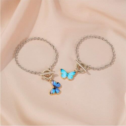 2020 ethnic boho enamel butterfly pendant bracelets & bangles for women girl weeding party jewelry gift Mujer Pulseras