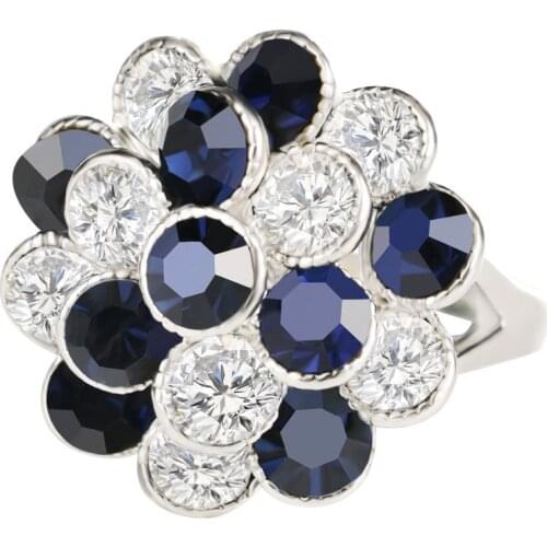 2021 Fashion Echte Pure Retro Flower Rings Anillos Rings For Women Jewelry Jz220 Plata Peridot Rings Anel Bague Femme