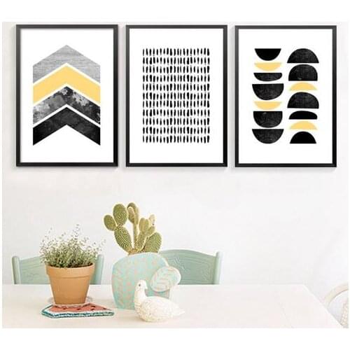 3 Pieces unframed Geometric Shapes On Canvas Modular Picture Vintage Posters Prints On The Wall for the living room home decor