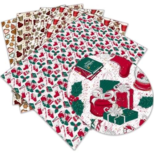 30 cm x 136 cm Faux Artificial Synthetic Leather DIY Accessories Fabric Handmade Crafts Patchwork Material for Christmas L02