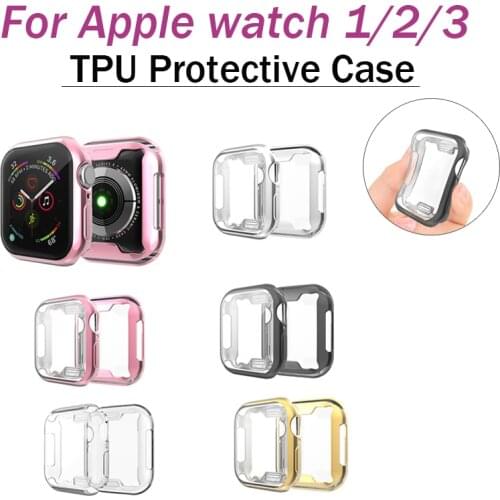 38/40/42/44mm Case For Apple Watch Band 3 Smart Watch Case Cover Soft Clear Full TPU Protective Case For Iwatch Series 1/2/3