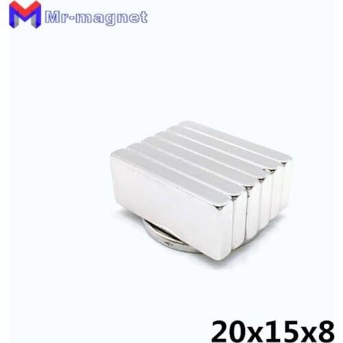 50pcs 20x15x8mm magnet Strong Block Magnets Rare Earth Neodymium magnets 20*15*8 High Performance 20x15x8 20*15*8mm Magnet Slice