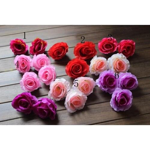 50pcs/Lot Red/Pink/Purple Silk Rose Flower Head For Wedding Party Holidays Venue Archwar Ball-flower Bouquet Making
