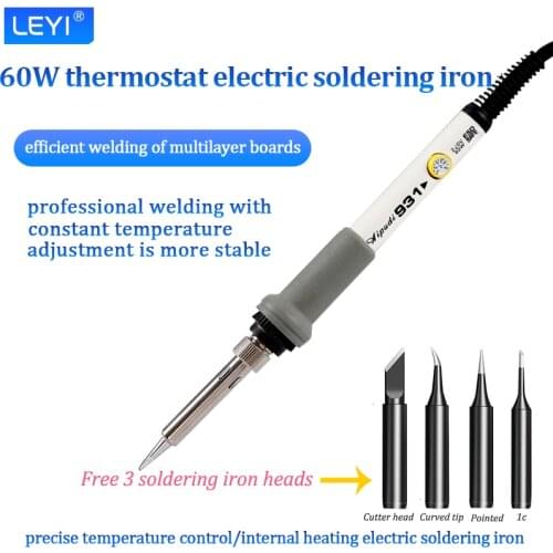 60W Digital Electric Soldering Iron Kit Set Temperature Adjustable 220V 110V Welding Tool Ceramic Heater Soldering Tips Rework