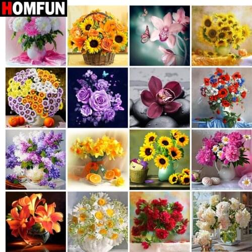 HOMFUN Full Square/Round Drill 5D DIY Diamond Painting "Flower butterfly landscape"3D Embroidery Cross Stitch 5D Home Decor Gift