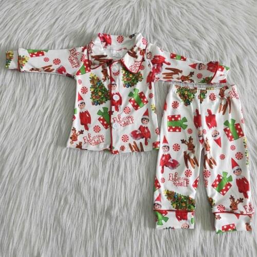 Boy pajamas long sleeve casual kids baby boy sleepwear New Year party teen nightwear new arrival fall sets elf Christmas outfits