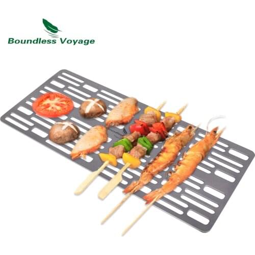 Boundless Voyage Camping Titanium Mini Grill Charcoal Barbecue Grill Gas Grill For Outdoor Picnic BBQ