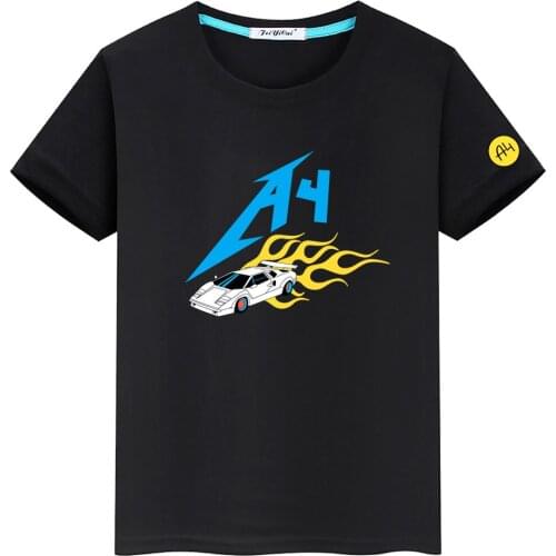 A4 Cartoon Printing Childrens T-shirt Summer New Style Pure Cotton Round Neck T-shirt Casual Fashion Boys & Girls Tops T-shirts
