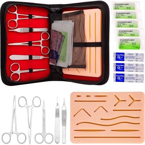 Suture Practice Kit for Students Suture Practice Kit for Suture Training Full Set of Essentials Stainless Suturing Tools