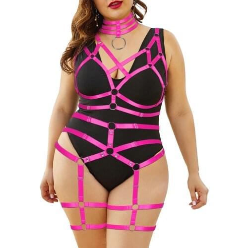 Erotic Womens Underwear Set Gothic Bondage Stocking Straps Sexy Lingerie Exotic Costumes Plus Size Harness Plump Garter Belts