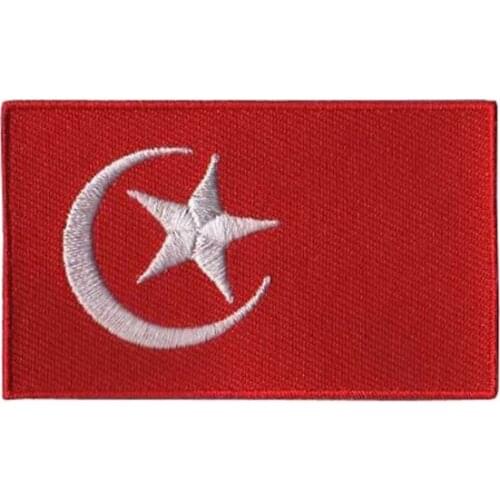 Islam Flag Embroidery Emblem Made by Twill flat broder and iron on backing free shipping by Post