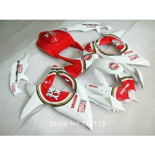 Perfect fit for SUZUKI K8 K9 GSXR 600 750 2008 2009 2010 red LUCKY STRIKE fairing kit GSXR600 GSXR750 08 09 10 fairings set XF63