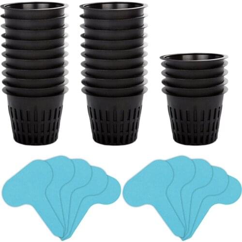 Bucket Basket Plant Pot Nursery Cup Net Pots Plastic For Gardening Supplies Garden Slotted Mesh Cups Black Hydroponics Planter