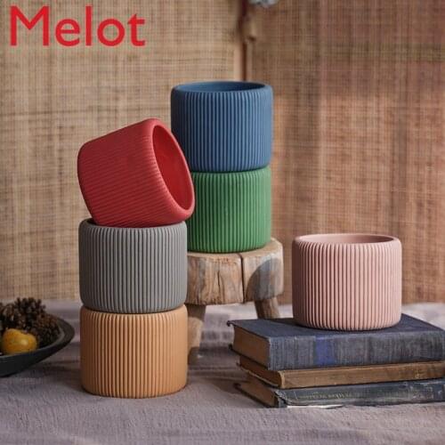 Handmade Creative Succulent Cylindrical Flower Pot Simple Style Plant Pot Garden Balcony Decoration Lucky home decoration vase
