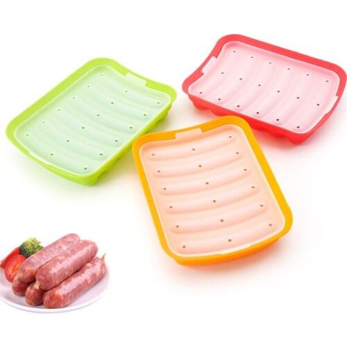 Hot Selling Hot Dog Sausage Silicone Mold 6 Grid DIY Ham Box Baking Tool Making and Refrigerated Hot Dog Tool Ham Sausage Mould