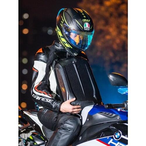 BINSONWHALE Male Hardshell Motorcycle Helmet Backpack Large Capacity Men‘s Travelling Bag Cool Schoolbag Waterproof Sports Knaps