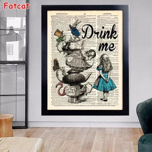 5D DIY Full Square Round Drill Diamond Painting Cartoon Girl Cat Mosaic Diamond Embroidery Cross Stitch Kit Home Decor NewPP2430