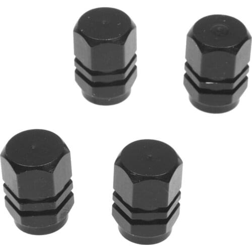 Set of 4 Alu valve caps for tires of bicycle, motorcycle, car - Black