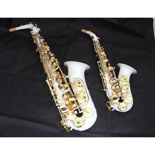 Customize New Soprano Saxophone for Children / Students pipe B flat small elbow soprano Sax white ceramic