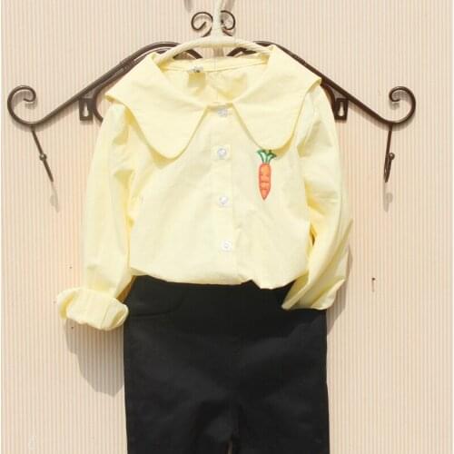 Toddler Girl Clothes Child Shirts For Teenage Girls Blouse Spring Fall Children Clothes Kids Cotton Blusas Cute Girls Tops 2-15Y
