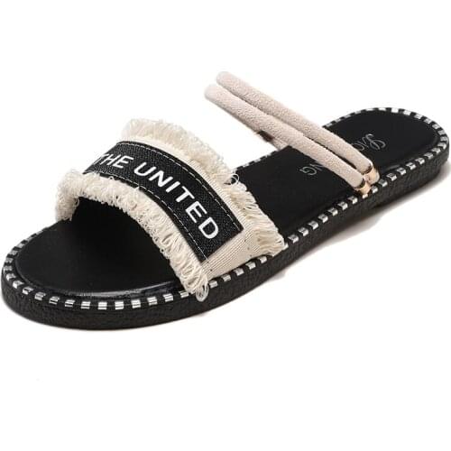 One Shoe Two Wearing Sandals Female Fairy Wind Summer 2019 New Wild Sandals And Slippers Women Wearing No Heel Lazy Shoes