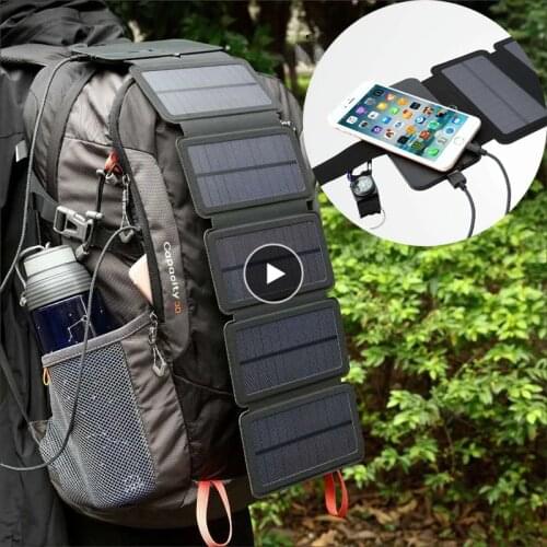 OlivesH 10W Sun Energy Folding Solar Cells Charger Portable USB Output Devices Outdoor Adventure Portable Solar Panels For Phone