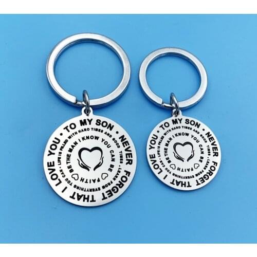 Oeinin Creative Keychain Man TO MY SON NEVER FORGET THAT I LOVE Key Chain Bag Boy Silver Color Keyring Zinc Alloy Pendant Brelok