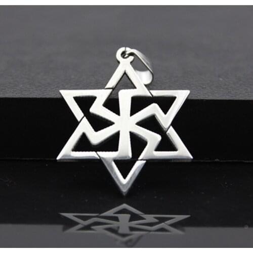 Hexagram Pendant Necklaces For Women Men Jewelry Stainless Steel Choker Silver Color Statement Long Chains Fashion Accessories