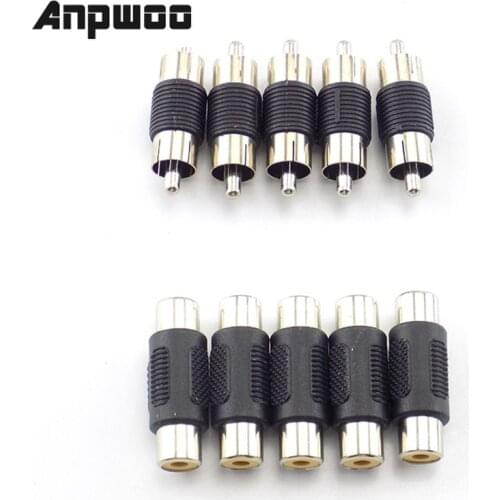 5pcs 10pcs RCA Female to Female Coupler Plug Audio Video Cable Jack Plug Adapter Converter RCA Male to Male Joiner Connector