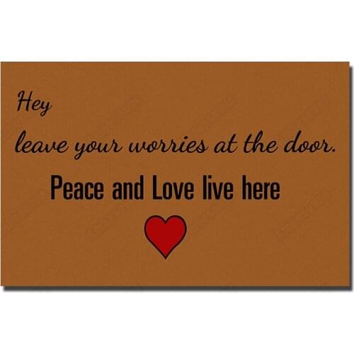 Welcome Doormat Entrance Door Funny Print on Demand Leave Your Worries At The Door Rubber Carpet In Hallway Front Door Mat