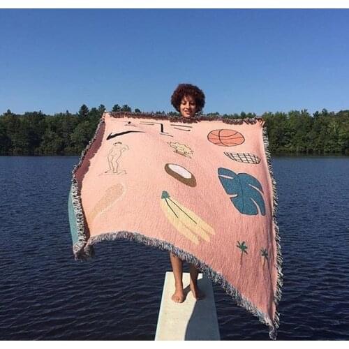 Pink Hawaii Throw Blanket American style Multifunction New year Sofa Covers Dust Cover Air Conditioning Blankets For Bed